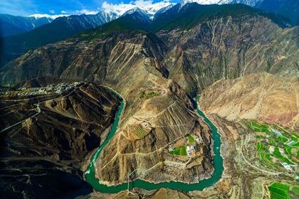 Bird View of Lancang River 